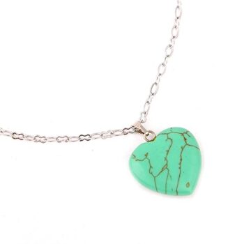 Gempro Genuine Howlite Gemstones Silver Chain Pendant Necklace for Women
