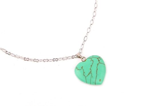 Gempro Genuine Howlite Gemstones Silver Chain Pendant Necklace for Women