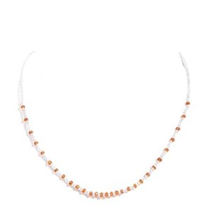 Gempro Genuine Gemstones Export Quality Topaz and Carnelian Sleek Necklace for Women