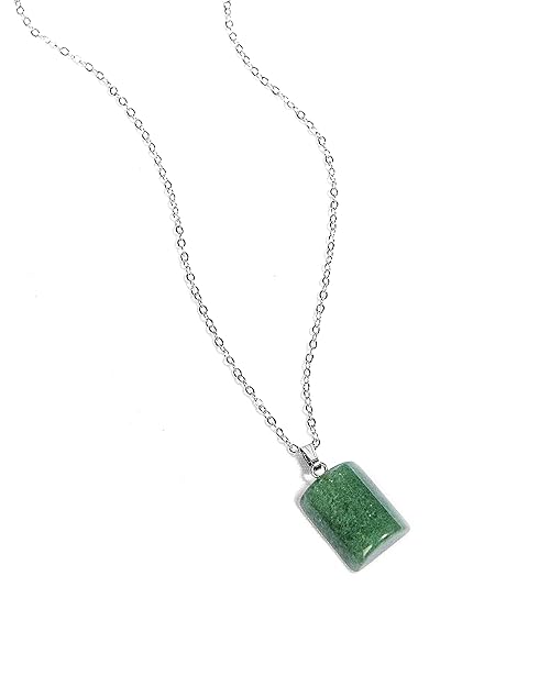 Gempro Certified Green Aventurine Gemstone Bar Chain Pendant for Women - Image 4