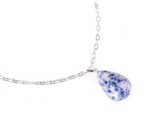 Gempro Genuine Gemstones Silver Chain Drop Pendants for Women