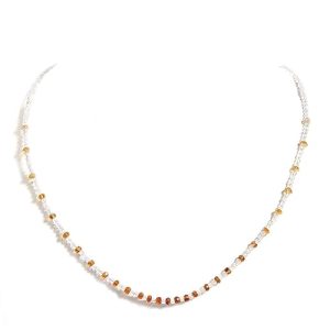 Gempro Genuine Gemstones Export Quality Topaz and Shaded Citrine Sleek Necklace for Women