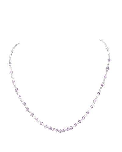 Gempro Genuine Gemstones Export Quality Topaz and Amethyst Sleek Necklace for Women