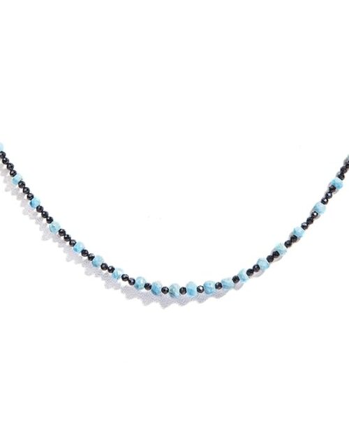 Gempro Export Quality Genuine Black Spinel and Turquoise Gemstones Necklace for Women - Image 2