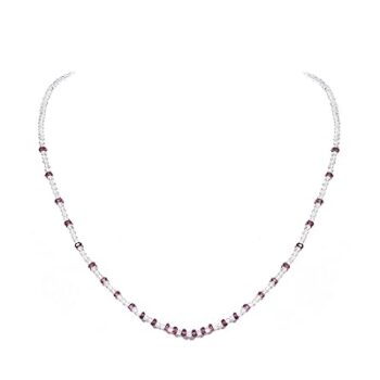 Gempro Genuine Gemstones Export Quality Topaz and Rhodolite Sleek Necklace for Women