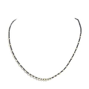 Gempro Genuine Gemstones Export Quality Black Spinel and Quartz Necklace for Women