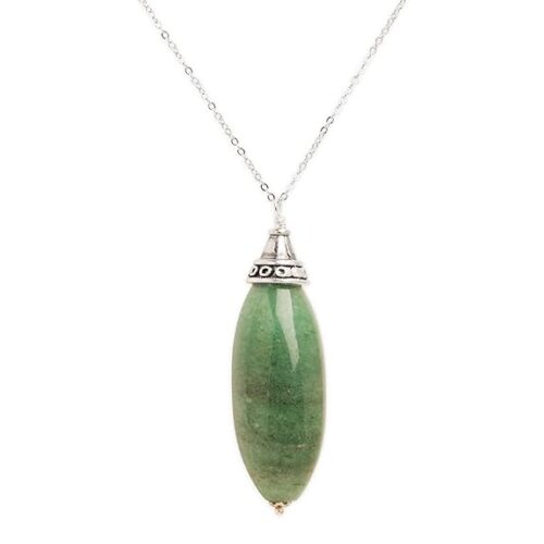 Gempro Women's Genuine Green Aventurine Gemstone Pendant - Image 2