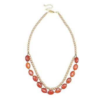 Gempro PEART & CARNELIAN Eternal Enchantment necklace for her