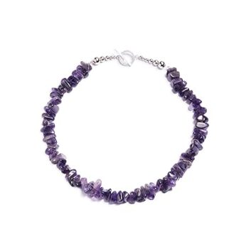 Gempro Amethyst Chips Gemstone necklace for Her