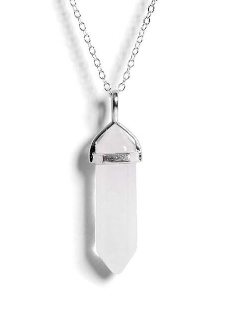 Gempro Clear Quartz Crystal Point Healing Pendant for Women - Image 4