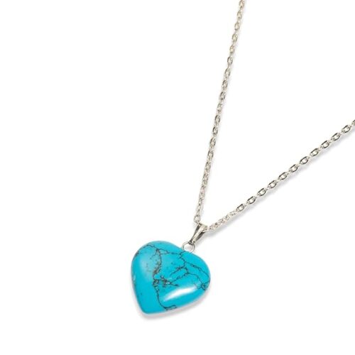 Gempro Women's Beautiful Turquoise Gemstone Heart Pendant - Image 5