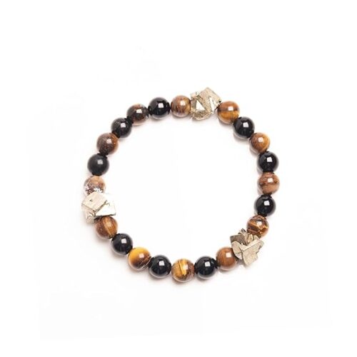 Gempro Black Onyx and Pyrite and Tiger Eye Bracelet - Image 2