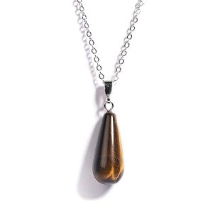 Gempro Genuine Gemstones Drop Chain Pendant for Women