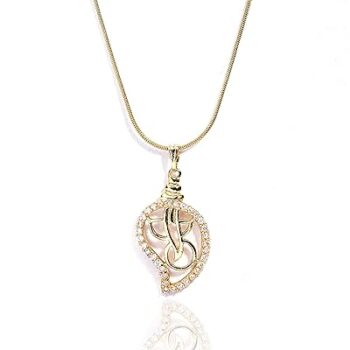 Gempro God Ganesha Pendant Locket Necklace Unisex (Gold Tone)