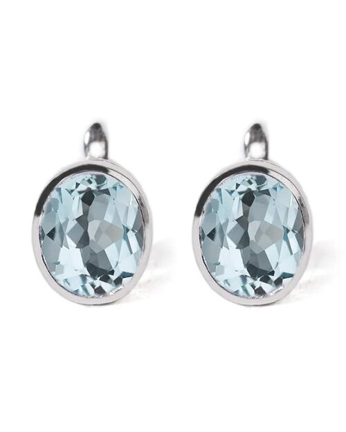 Gempro 925 Silver Certified Blue Topaz Gemstone Earrings for Women