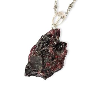 Gempro Natuarl Garnat Row Gemstone Pendant