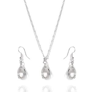 Gempro Birthstone Elegant Silver Pendant Drop Earring Gemstone Set for Women