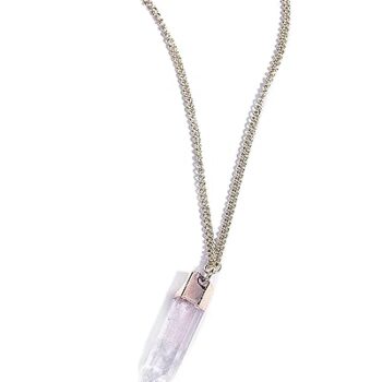 Gempro Natural Crystal Point Chain Pendant Necklace for Women