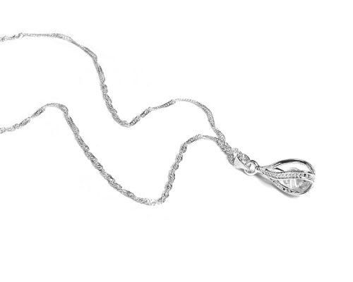 Gempro Genuine Lucky Jade Gemstone Elegant Silver Chain Pendant for Women - Image 4