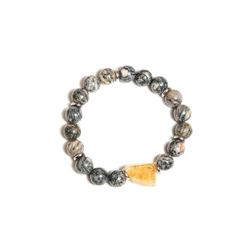 Gempro Certified Labradorite and Citrine Gemstones Healing Stretchable Bracelet - Image 5