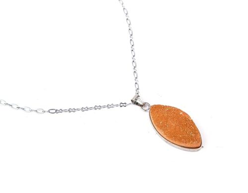 Gempro Gems Jewelry Genuine Sparkling Druzy Gemstones Chain Pendant Necklace for Women - Image 2