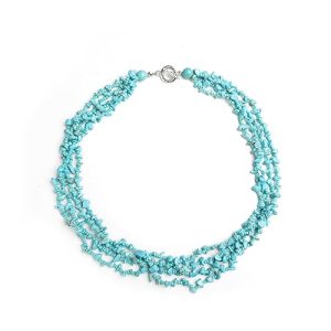 Gempro Gemstone Turquoise Chips Multi-Strand Necklace