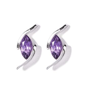 Gempro 925 Silver Certified Amethyst Gemstone Stud Earrings for Women
