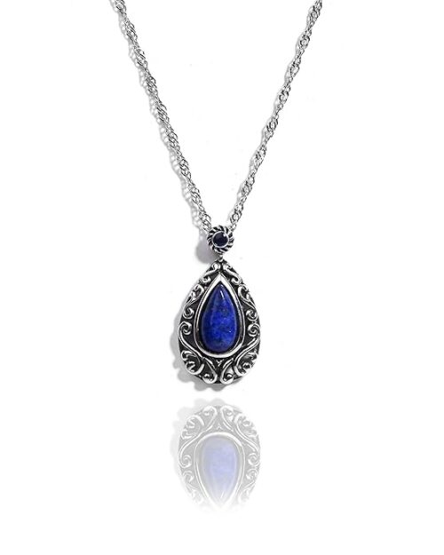Gempro Genuine Lapis Lazuli Gemstone Necklace Pendant for Women