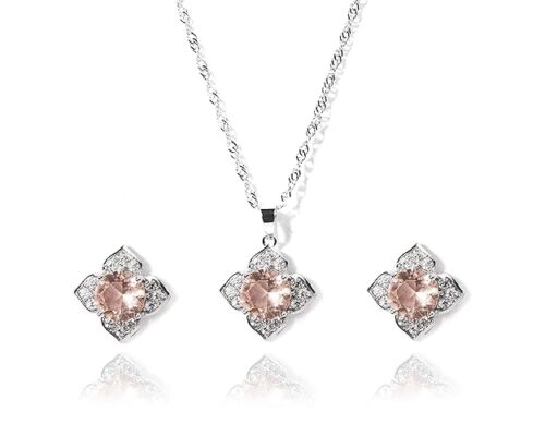 Gempro Crystal American Diamond Pendant Earring Set for Women