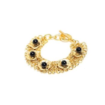 Gempro Genuine Gemstone Turkey Black onyx Bracelet
