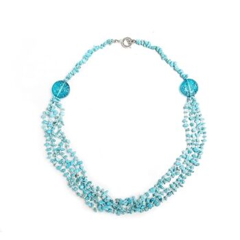 Gempro Gemstone Natural Turquoise Uncut Chips Strand,Multi Necklace