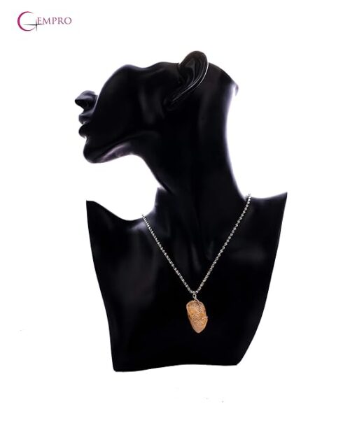 Gempro Genuine Citrine Gemstone Chain Pendant Necklace for Women, Yellow - Image 5