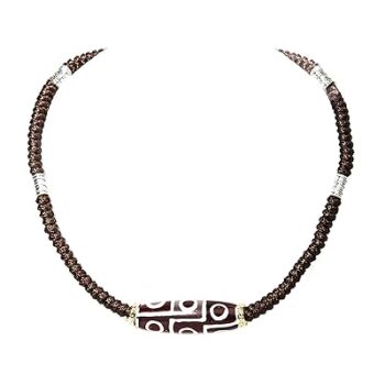 Gempro Genuine Gemstone Brown Agate Tribal Adjustable Cord Necklace for Women