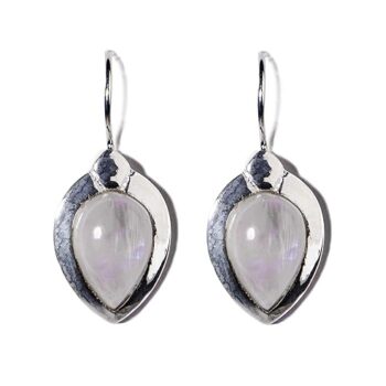 Gempro 925 Silver Certified Moonstone Drop Earrings for Women