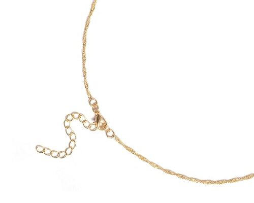 Gempro American Diamond Oval Gold Plated Chain Fine Setting Pendant for Women, Red - Image 3
