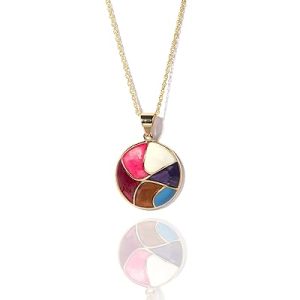 Gempro Multicolour Enamel Stylish Gold Plated Pendant for Women Search this page