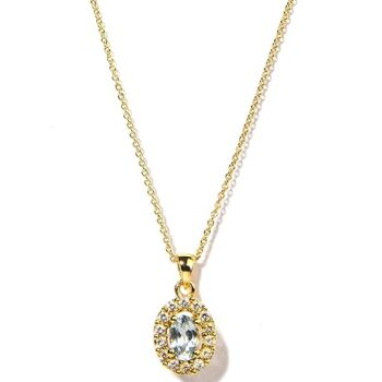 Gempro Genuine April Quartz Birthstone Pendant Necklace Women