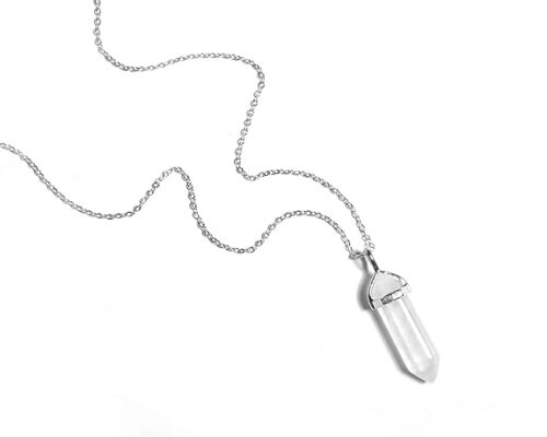 Gempro Clear Quartz Crystal Point Healing Pendant for Women - Image 5