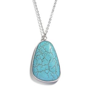 Gempro Certified Turquoise (Firoza) Gemstone Lucky Pendant for Women