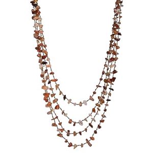 Gempro Genuine Carnelian Gemstones 4 Layered Health Booster Necklace for Women