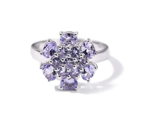 Gempro Genuine Tanzanite Gemstone 925 Silver Size US 7.0 Luxury Ring for Women, Violet - Image 3