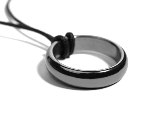Gempro Genuine Hematite Gemstone Cord 25 mm Pendant Necklace for Women, Mettalic - Image 6