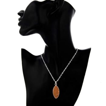 Gempro Gems Jewelry Genuine Sparkling Druzy Gemstones Chain Pendant Necklace for Women