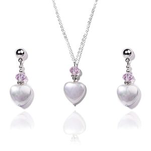 Gempro Perfect Valentine Gift Heart Pendant Earring Set for Women