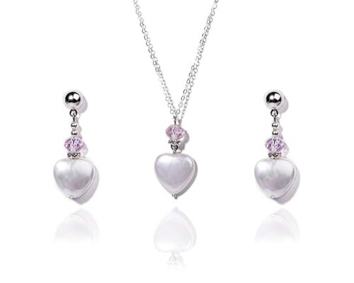 Gempro Perfect Valentine Gift Heart Pendant Earring Set for Women