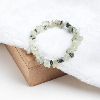 Gempro gemstone Prehnite Chip Stretch Bracelet
