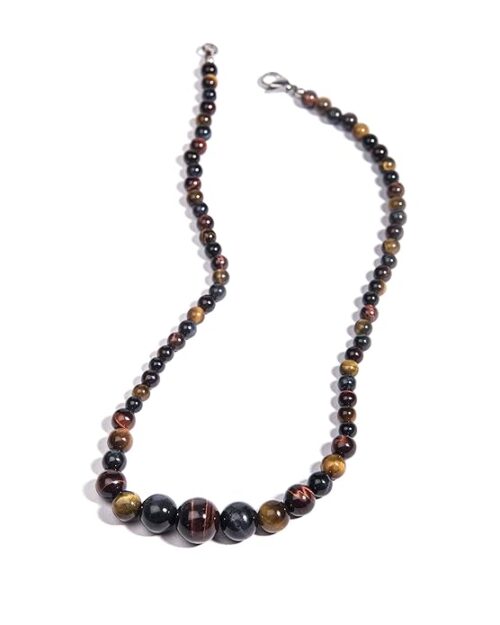 Gempro Certified Genuine Red Tiger's eye Gemstone Graduated Necklace for Women - Image 4