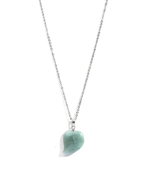 Gempro Genuine Aventurine Gemstone Mango Silver Chain Pendant for Girls - Image 4