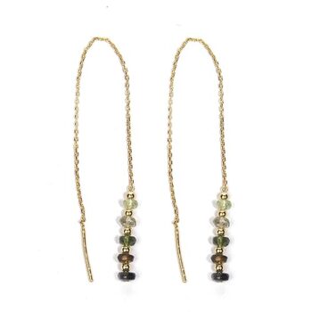 Gempro 925 Sterling Silver Certified Tourmaline Drop Earrings for Women & Girls (Green)