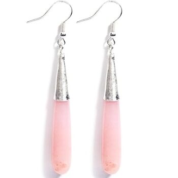 Gempro 925 Sterling Silver Chalcedony Party Drop Earrings for Women (Pink)